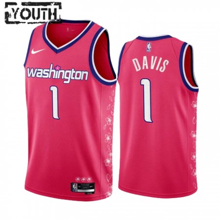 Camiseta Niños NBA Washington Wizards Johnny Davis 1 2022-23 City Edition Rosa Flor De Cerezo Swingman